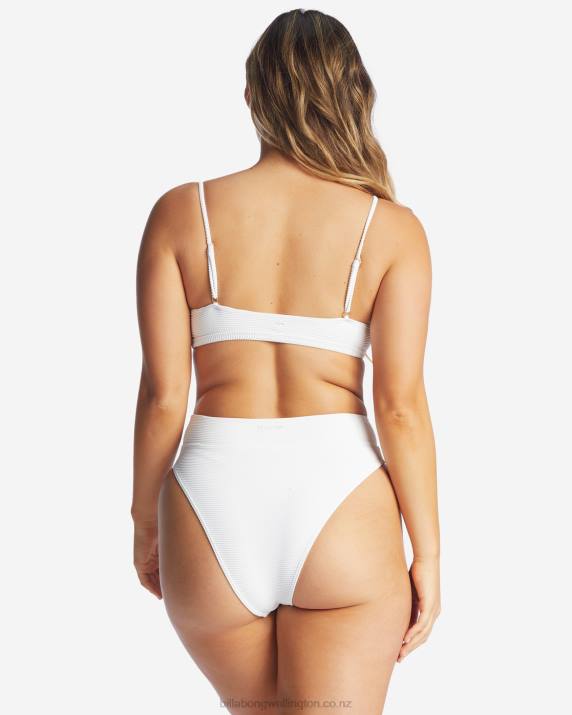 Women White Billabong Tanlines Rise High-Waisted Bikini Bottoms 80P81654