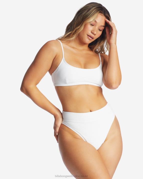 Women White Billabong Tanlines Rise High-Waisted Bikini Bottoms 80P81654