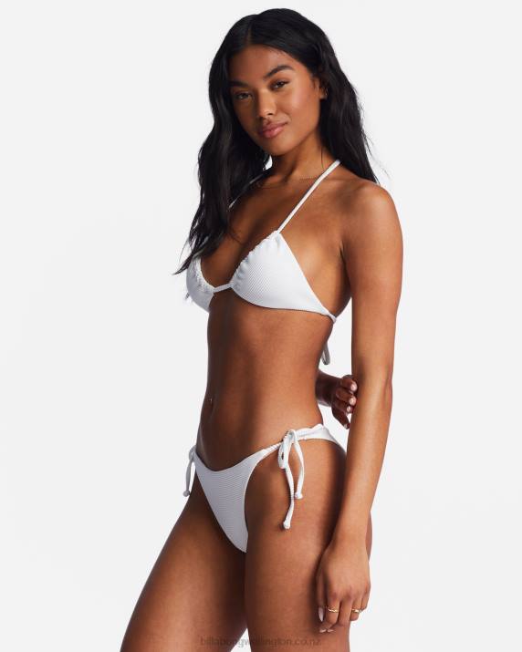 Women White Billabong Tanlines Tie Side Tanga Bikini Bottoms 80P81302