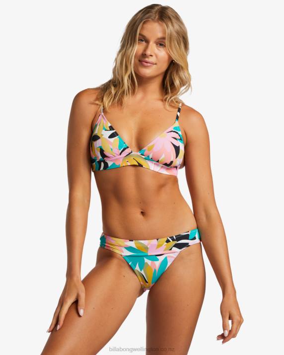 Women Black Multi Billabong A/Div Banded Triangle Bikini Top 80P81268