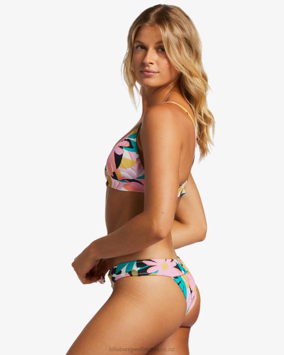 Women Black Multi Billabong A/Div Banded Triangle Bikini Top 80P81268