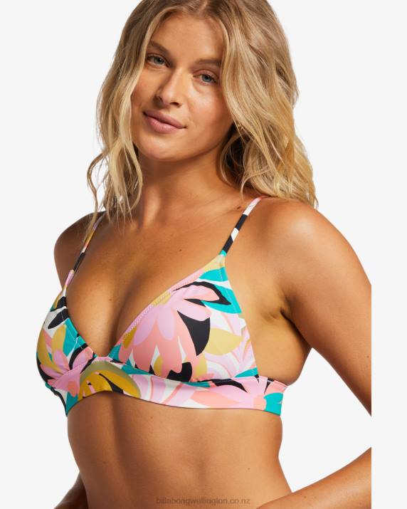Women Black Multi Billabong A/Div Banded Triangle Bikini Top 80P81268