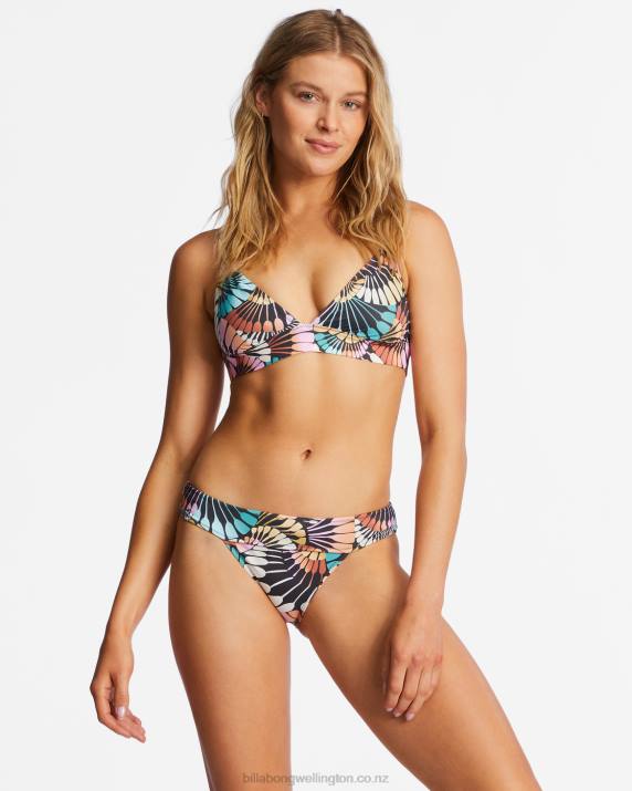Women Black Multi Billabong A/Div Banded Triangle Bikini Top 80P81285