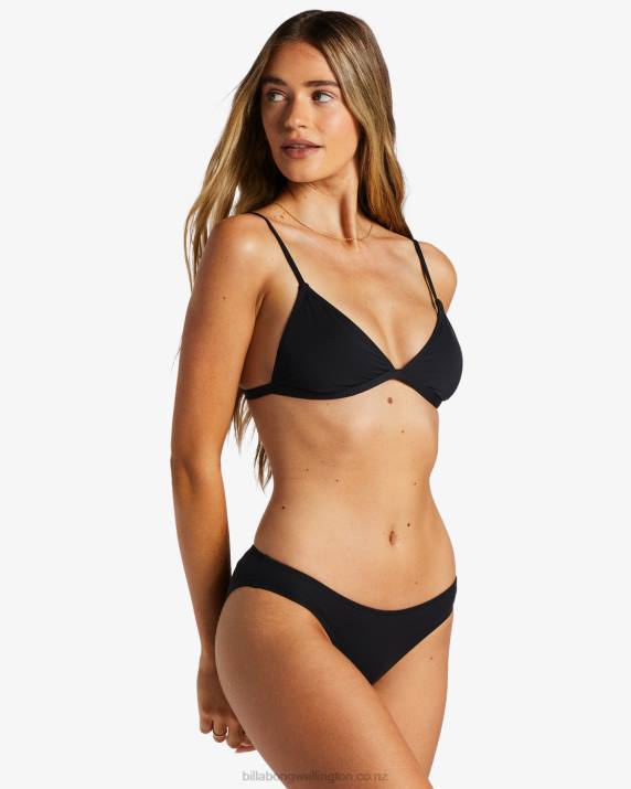 Women Black Pebble Billabong Sol Searcher Ceci Triangle Bikini Top 80P81260