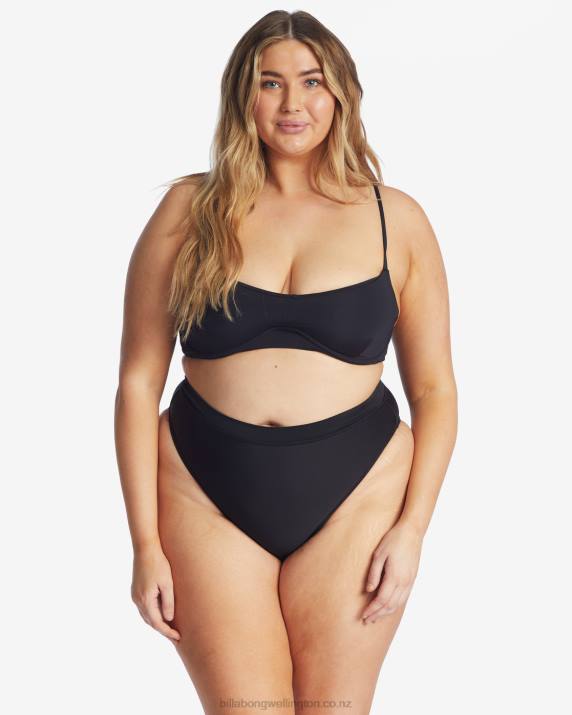 Women Black Pebble Billabong Sol Searcher Kenzley Underwire Bikini Top 80P81689
