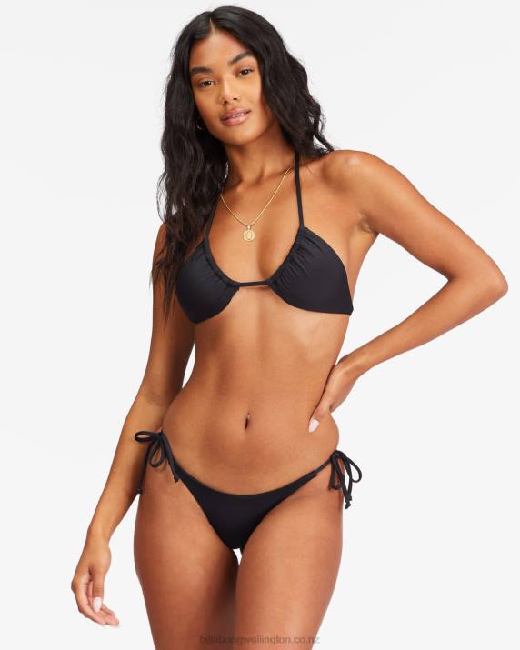 Women Black Pebble Billabong Sol Searcher Multi-Way Triangle Bikini Top 80P81690