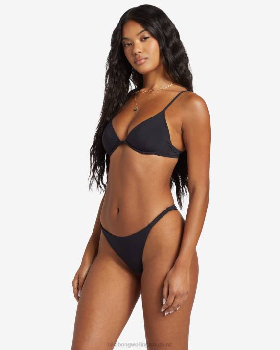 Women Black Pebble Billabong Sol Searcher Reese Underwire Bikini Top 80P81321