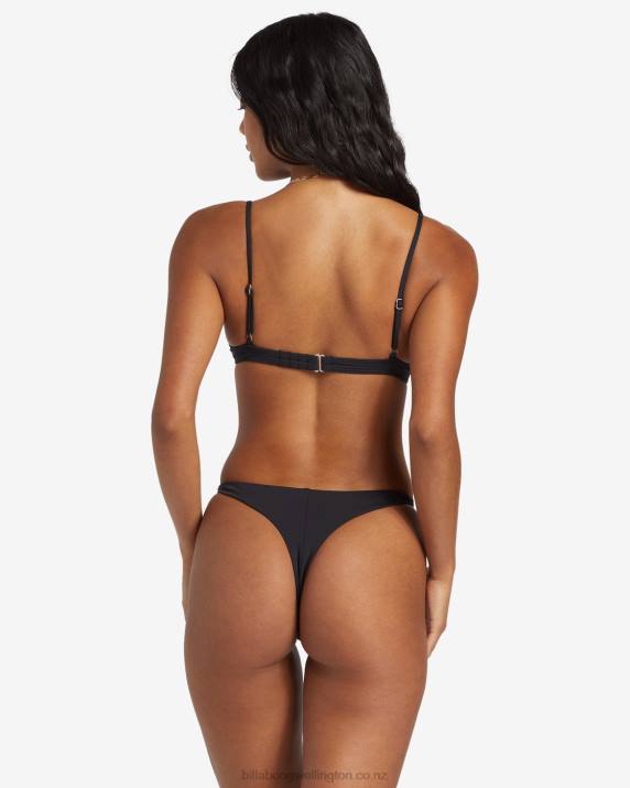 Women Black Pebble Billabong Sol Searcher Reese Underwire Bikini Top 80P81321