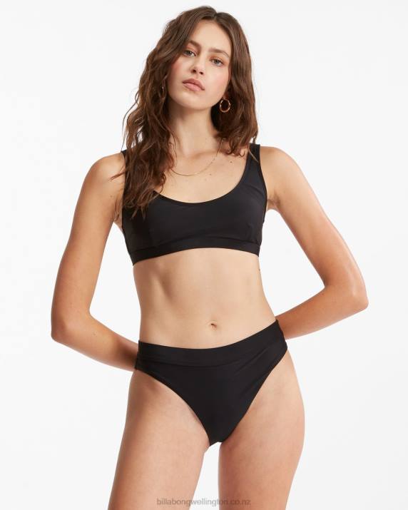 Women Black Pebble Billabong Sol Searcher Tank Bikini Top 80P81691