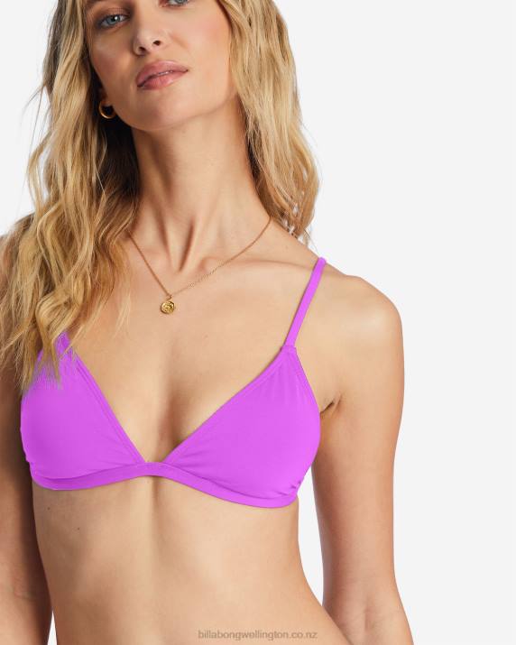 Women Bright Orchid Billabong Sol Searcher Ceci Triangle Bikini Top 80P81505