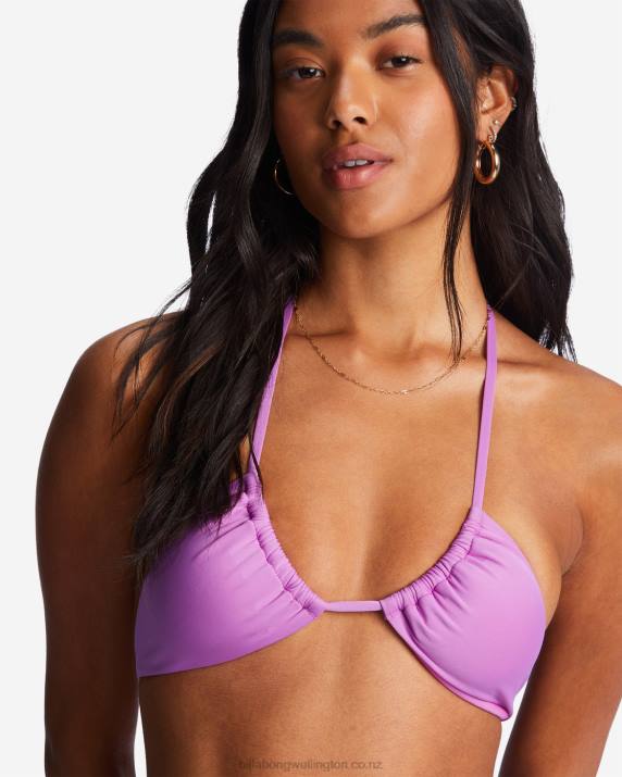 Women Bright Orchid Billabong Sol Searcher Multi-Way Triangle Bikini Top 80P81307