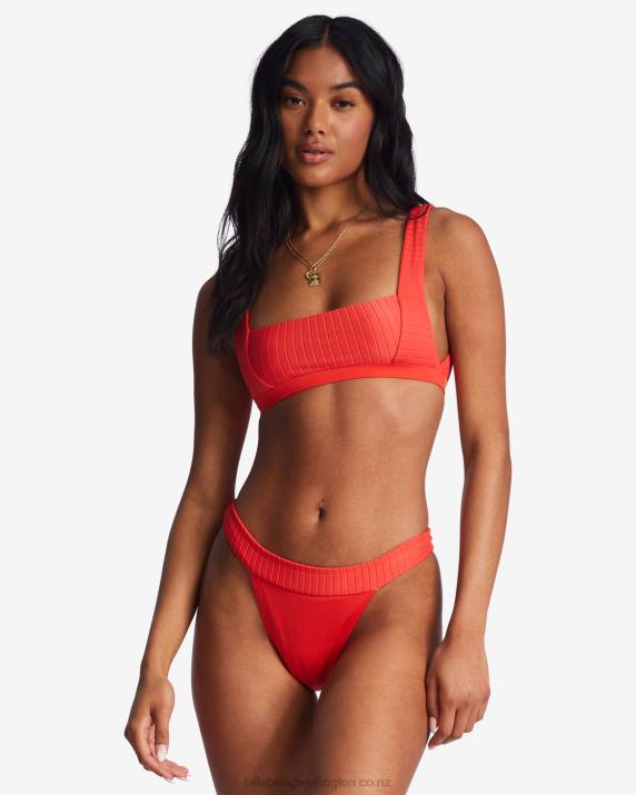 Women Bright Poppy Billabong Lined Up Tank Bikini Top 80P81480