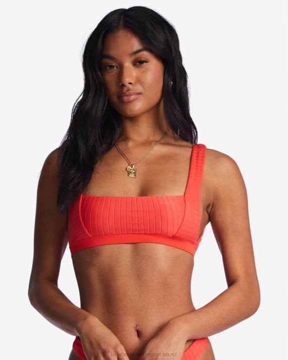 Women Bright Poppy Billabong Lined Up Tank Bikini Top 80P81480