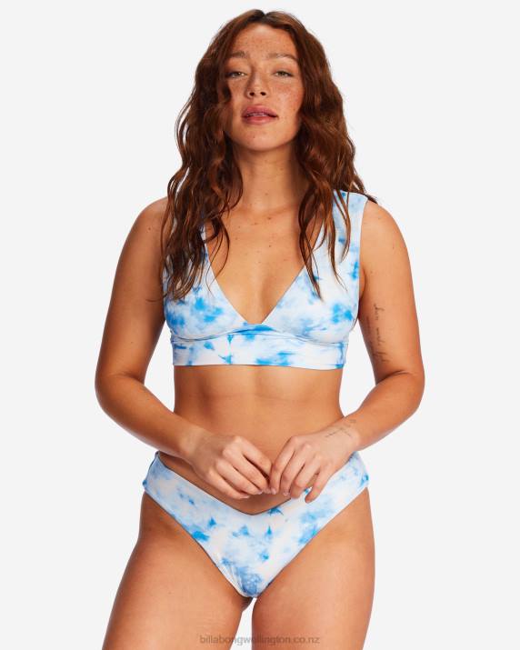 Women Classic Blue Billabong Bleached Blue Plunge Bikini Top 80P81569