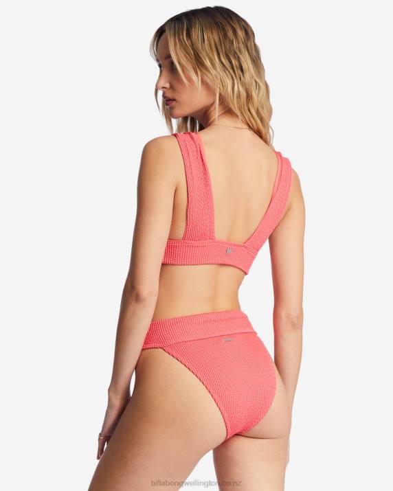 Women Coral Crush Billabong Summer High Plunge Bikini Top 80P81457