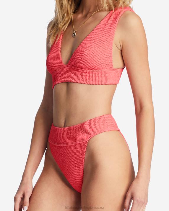 Women Coral Crush Billabong Summer High Plunge Bikini Top 80P81457