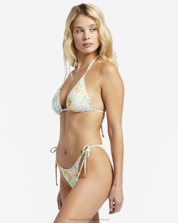 Women Green Billabong Soft Rave Triangle Bikini Top 80P81332