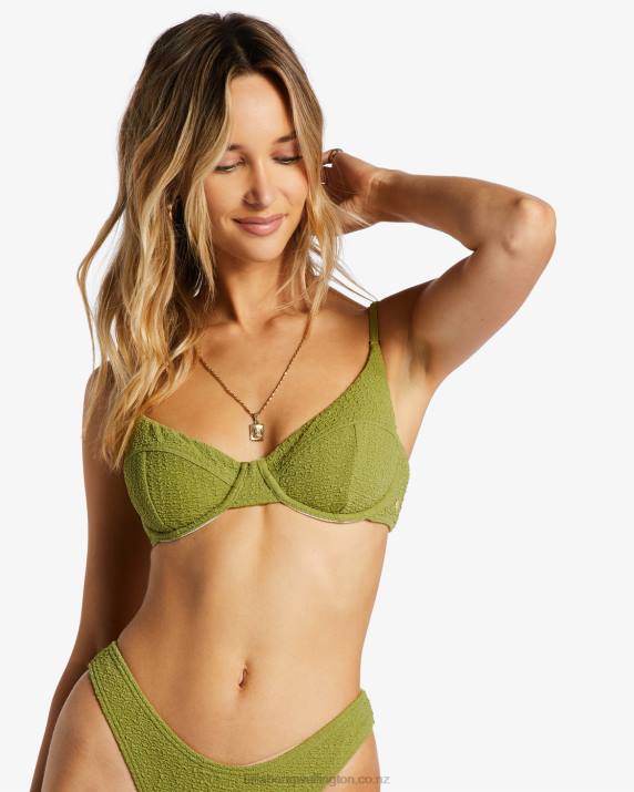 Women Green Eyes Billabong So Dazed Morgan Underwired Bikini Top 80P81374
