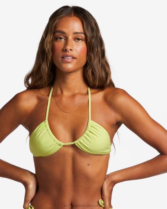 Women Light Lime Billabong Sol Searcher Multi-Way Triangle Bikini Top 80P81223