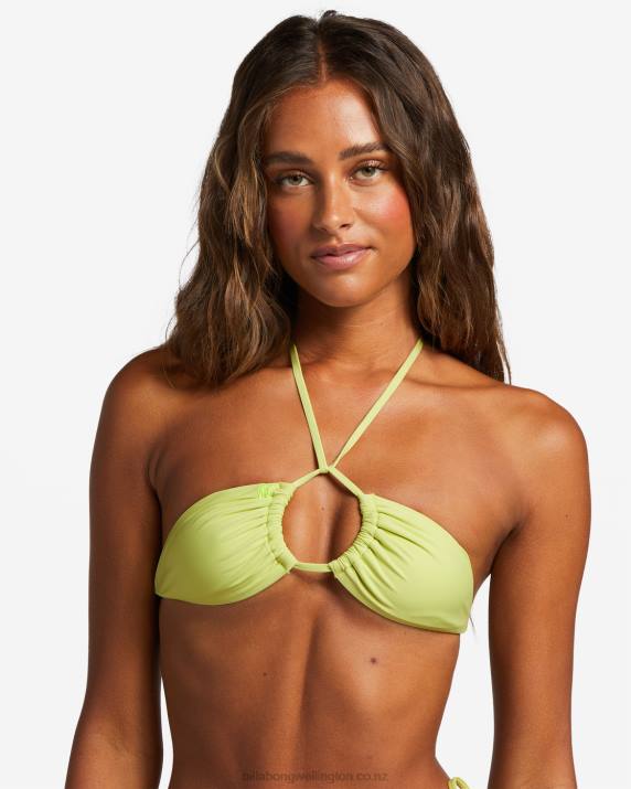 Women Light Lime Billabong Sol Searcher Multi-Way Triangle Bikini Top 80P81223