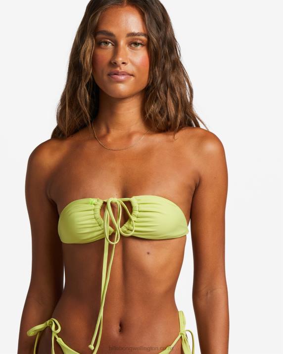 Women Light Lime Billabong Sol Searcher Multi-Way Triangle Bikini Top 80P81223
