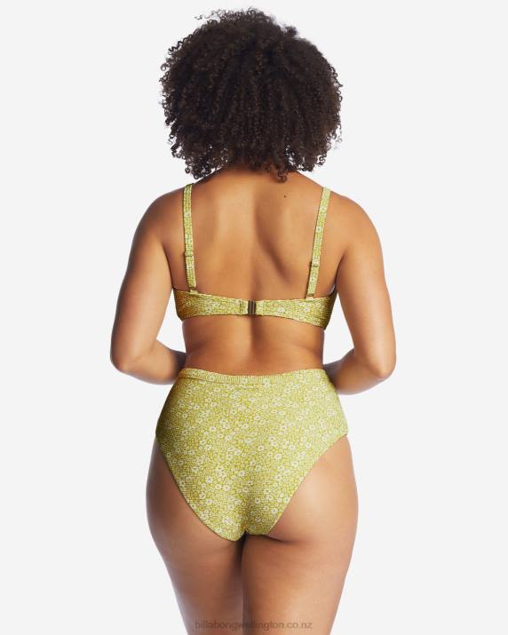 Women Lime Billabong Little Whispers Mia Bralette DD Bikini Top 80P81640