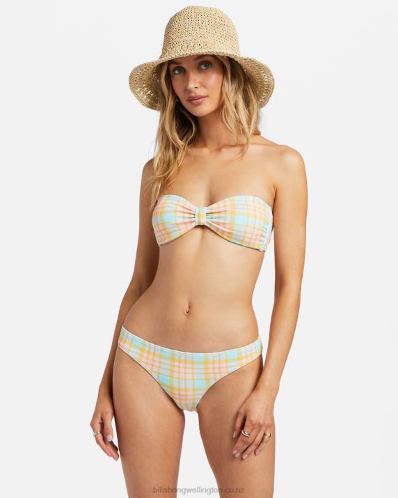 Women Multi Billabong Check Please Bandeau Bikini Top 80P81172