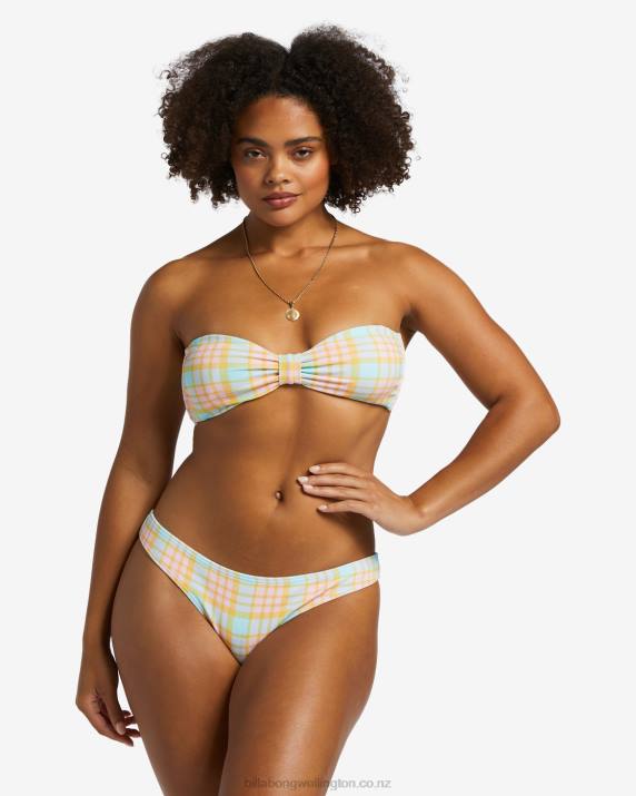 Women Multi Billabong Check Please Bandeau Bikini Top 80P81172