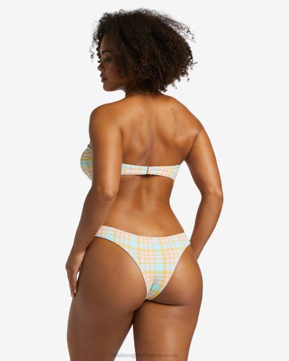 Women Multi Billabong Check Please Bandeau Bikini Top 80P81172