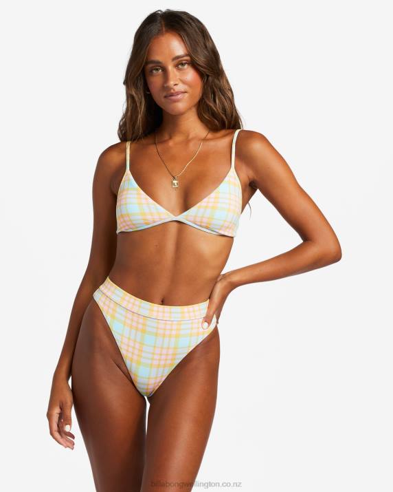 Women Multi Billabong Check Please Charlie Triangle Bikini Top 80P81174