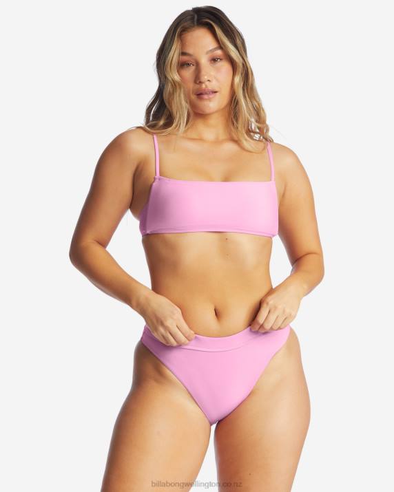 Women Paradise Pink Billabong Sol Searcher Square Bralette Bikini Top 80P81618