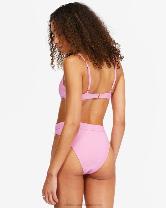 Women Paradise Pink Billabong Sol Searcher Square Bralette Bikini Top 80P81618