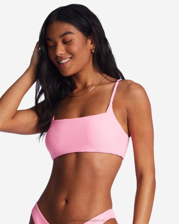 Women Pink Daze Billabong Tanlines Zoe Crop Bikini Top 80P81492