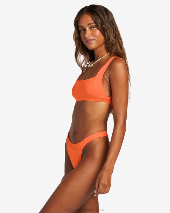 Women Poppin Peach Billabong Lined Up Tank Bikini Top 80P81233