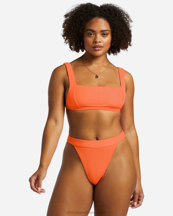 Women Poppin Peach Billabong Lined Up Tank Bikini Top 80P81233