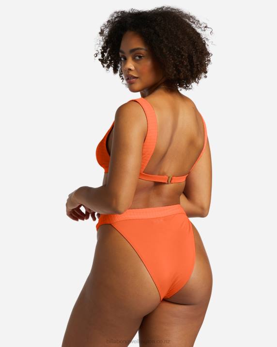 Women Poppin Peach Billabong Lined Up Tank Bikini Top 80P81233
