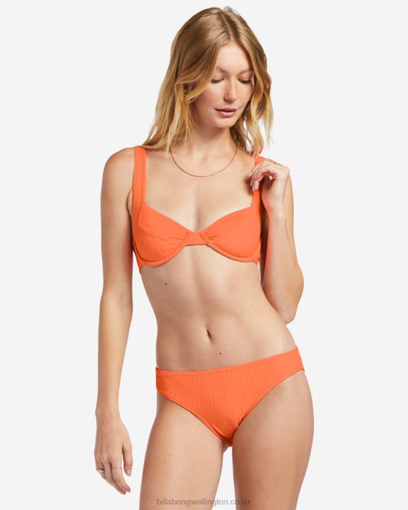 Women Poppin Peach Billabong Lined Up Tyler Underwired Bikini Top 80P81235