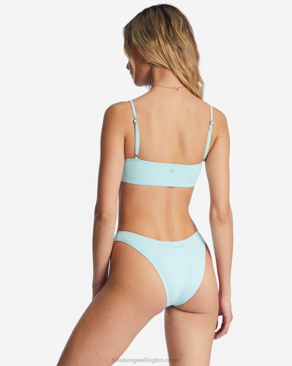Women Pure Aqua Billabong Sol Searcher Zoe Crop Bikini Top 80P81509