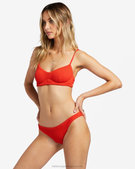 Women Red Aloha Billabong Summer High Kensley Underwire Bikini Top 80P81252