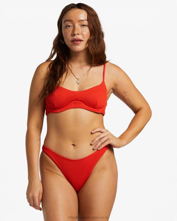 Women Red Aloha Billabong Summer High Kensley Underwire Bikini Top 80P81252