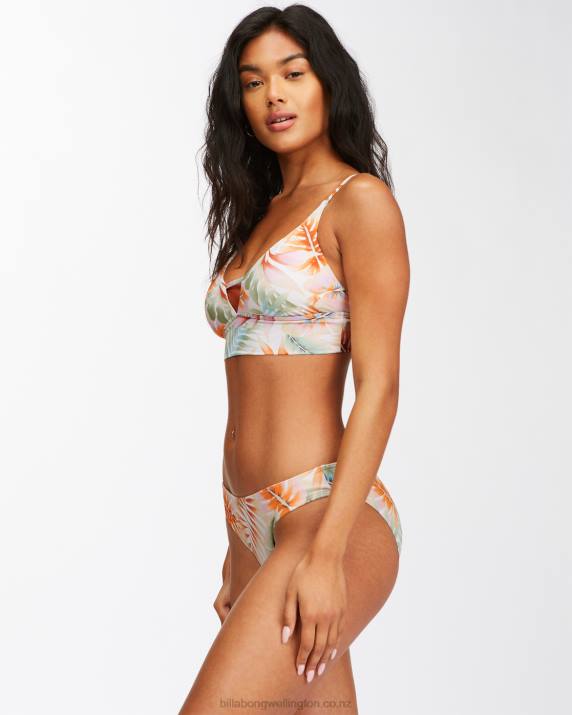 Women Salt Crystal Billabong Island Calling V-Neck Bikini Top 80P81657