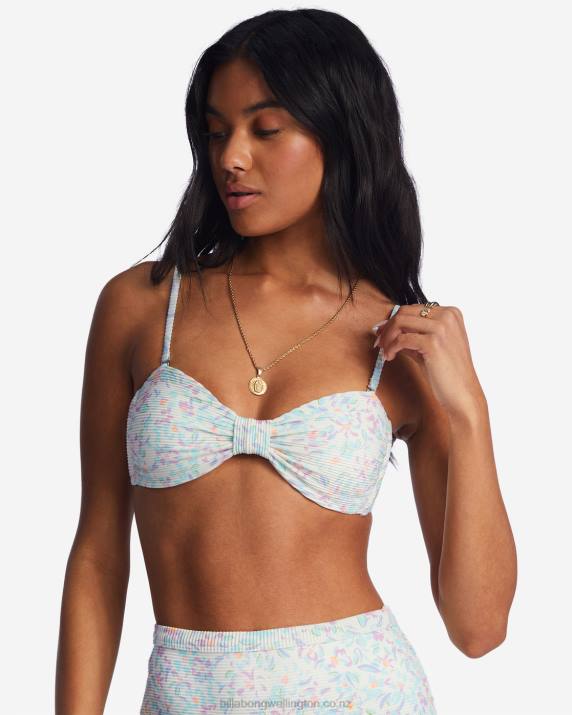 Women Salt Crystal Billabong Sweet Oasis Tanlines Bandeau Bikini Top 80P81411