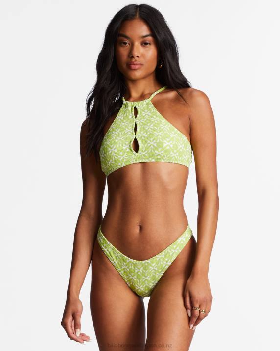 Women Sweet Lime Billabong Thats Cute High Neck Bikini Top 80P81429