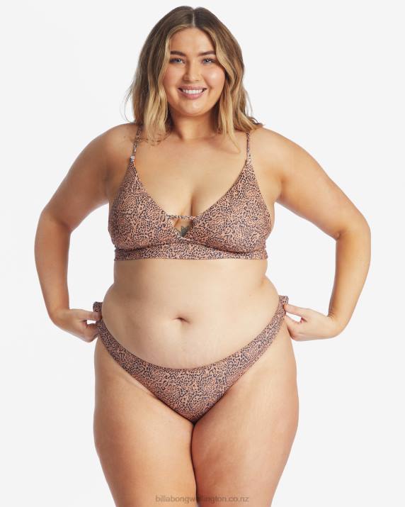 Women Toffee Billabong Hidden Shore V-Neck Bikini Top 80P81660