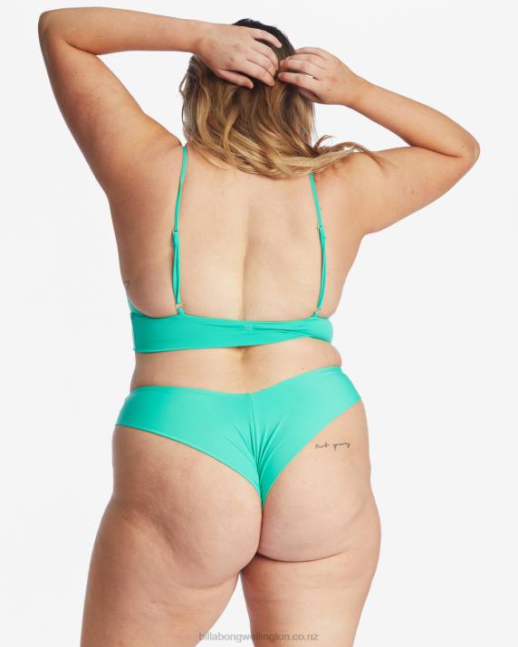 Women Tropical Green Billabong Sol Searcher V-Neck Cami Bikini Top 80P81631