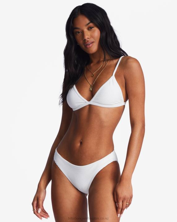 Women White Billabong Tanlines Ceci Triangle Bikini Top 80P81493