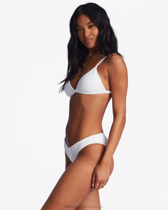 Women White Billabong Tanlines Ceci Triangle Bikini Top 80P81493