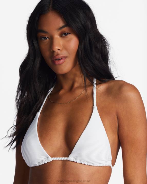 Women White Billabong Tanlines Multi Triangle Bikini Top 80P81301