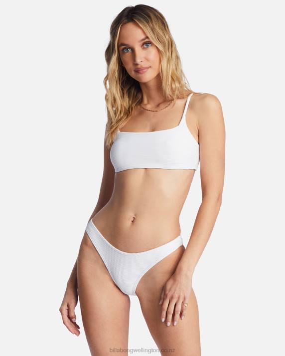 Women White Billabong Tanlines Zoe Crop Bikini Top 80P81495