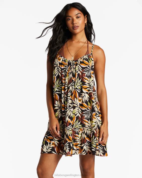 Women Black Pebble Billabong Beach Vibes Swim Cover Up 80P81376